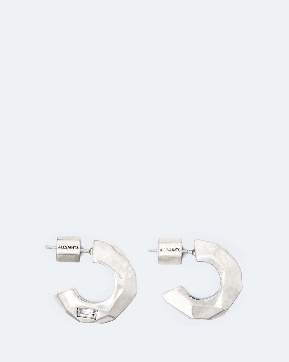 AllSaints Faceted C Hoop Earrings