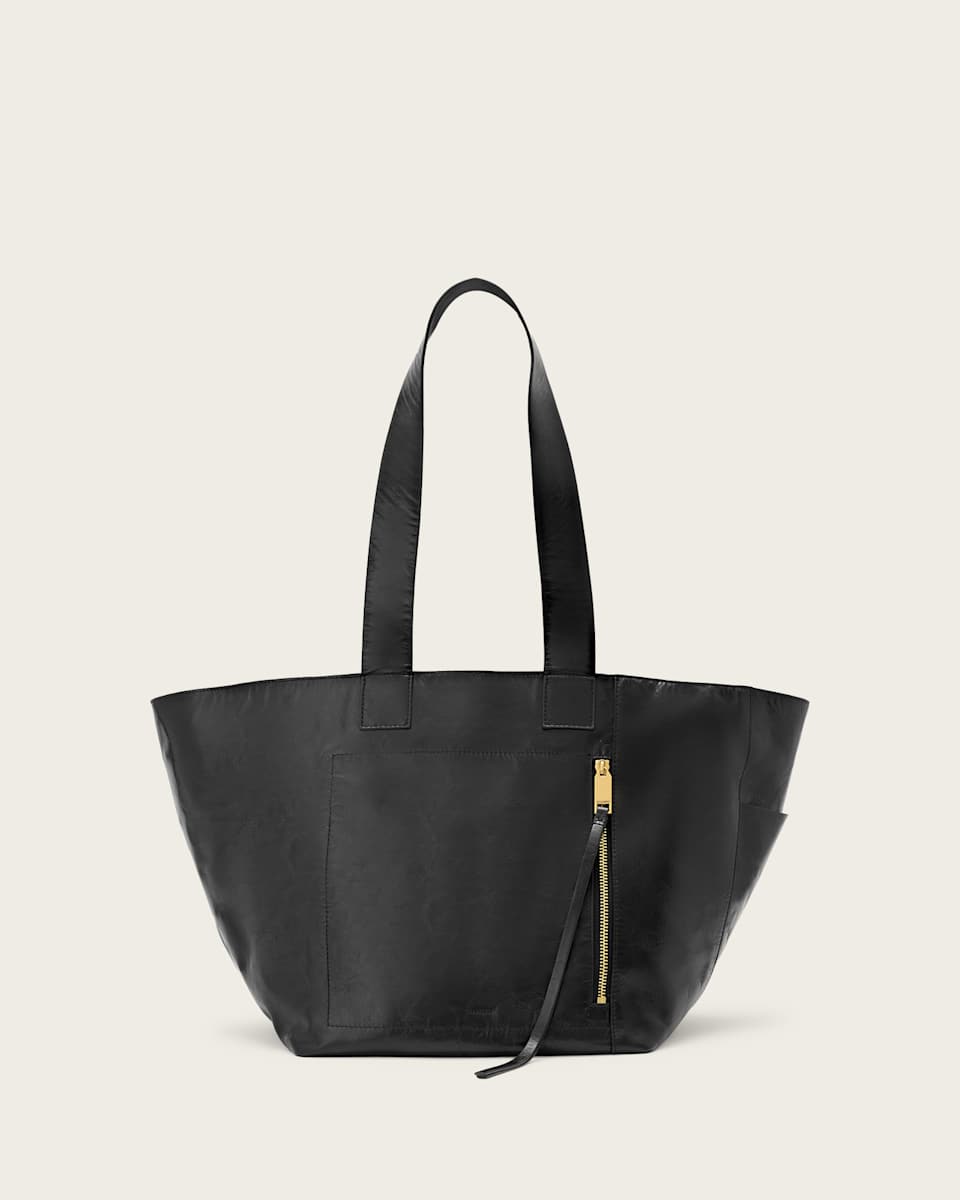 AllSaints Alba Shine Leather Tote Bag