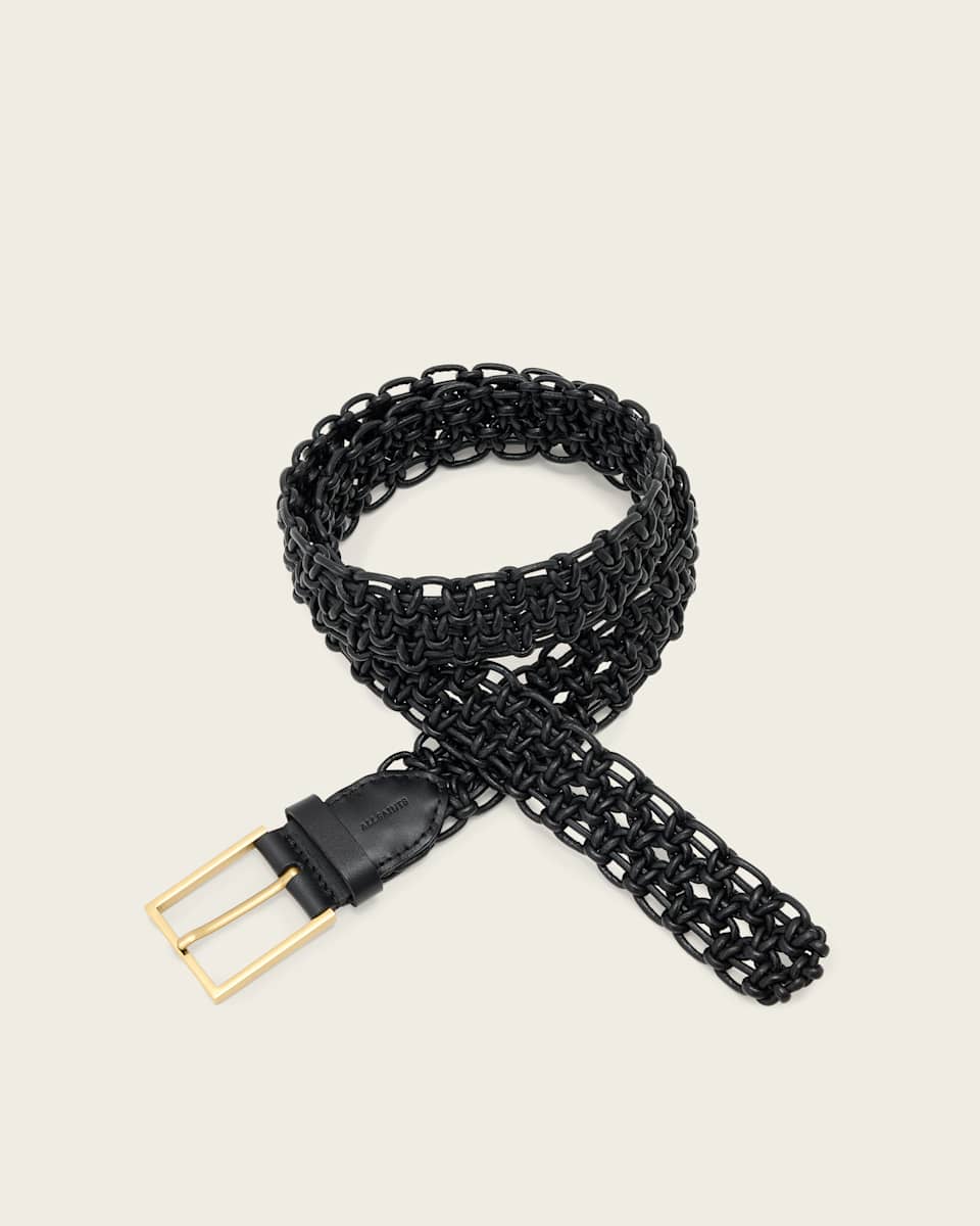 AllSaints Ila Leather Woven Belt