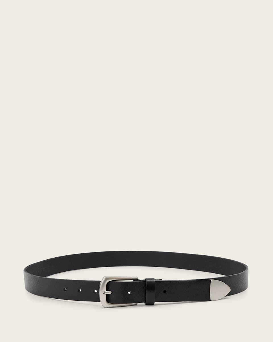AllSaints Teo Slim Leather Belt