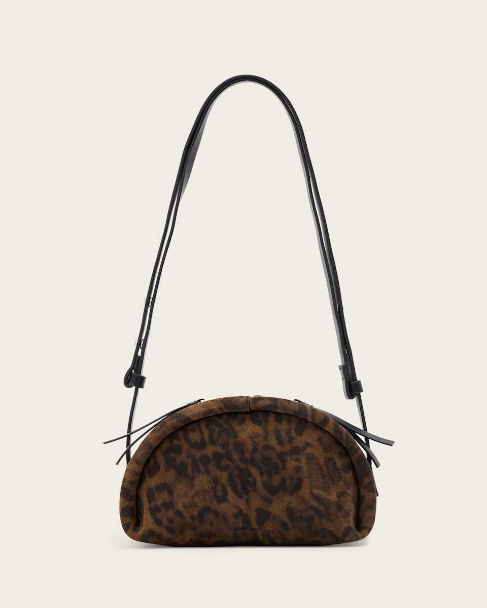 AllSaints Rosalie Leopard Leather Crossbody Bag