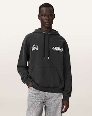 AllSaints Chromium Long Sleeve Graphic Hoodie