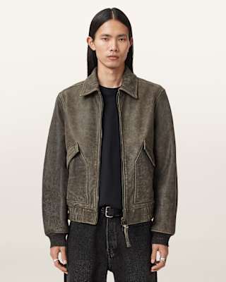 AllSaints Marland Aviator Leather Jacket