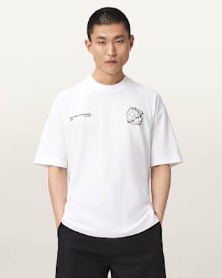 AllSaints Caller Oversized Short Sleeve Graphic T-Shirt
