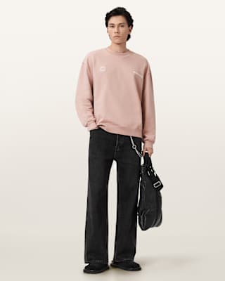 AllSaints Emblem Crew Neck Cotton Sweatshirt
