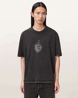 AllSaints Sabbath Boxy Embellished Graphic T-Shirt