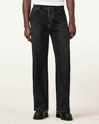 AllSaints Lenny Loose Fit Wide Leg Denim Jeans