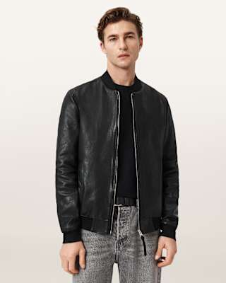 AllSaints Morten Leather Bomber Jacket