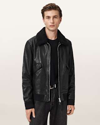 AllSaints Vaucluse Aviator Leather Jacket
