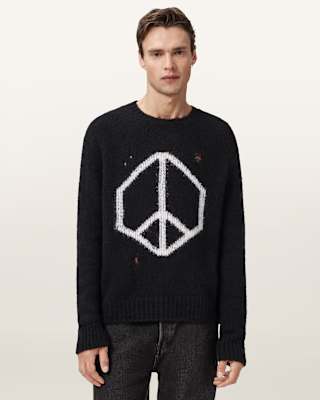 AllSaints Message Oversized Wool Sweater
