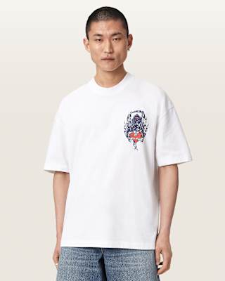 AllSaints Scimitar Short Sleeve Oversized Graphic T-Shirt