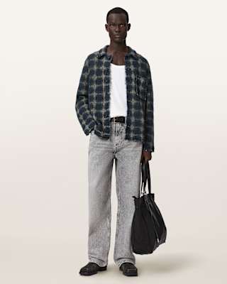 AllSaints Menard Wool Blend Button Down Cardigan