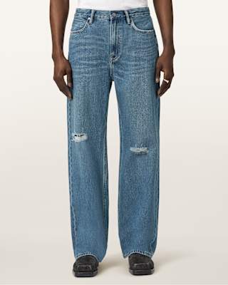 AllSaints Lenny Loose Fit Wide Leg Denim Jeans
