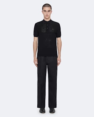 AllSaints Aubrey Short-Sleeve Ramskull Polo
