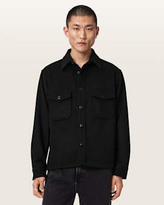 AllSaints Palermo Long Sleeve Embroidered Shirt