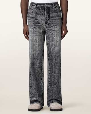 AllSaints Lenny Illusion Of Denim Wide Leg Pants