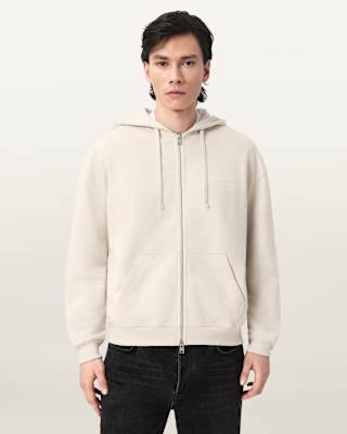AllSaints Xander Boxy Zip Up Hoodie