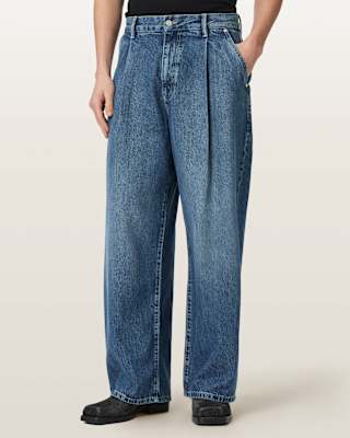 AllSaints Daze Pleated Wide Leg Jeans