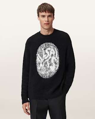 AllSaints Ridges Oversized Graphic Sweater