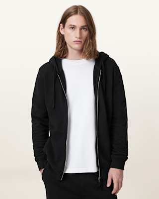 AllSaints Raven Zip Up Ramskull Hoodie