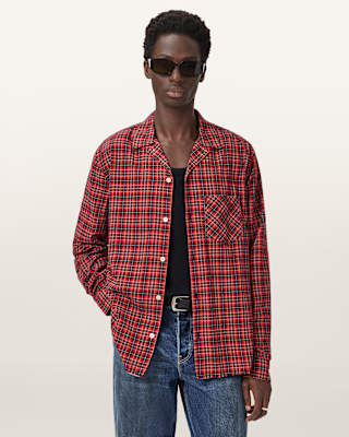 AllSaints Felix Check Long Sleeve Shirt