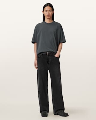 AllSaints Xander Flocked Logo Oversized T-Shirt
