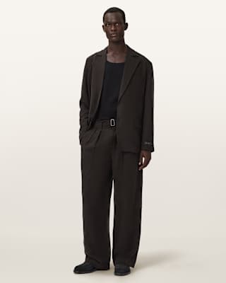 AllSaints Marko Relaxed Fit Linen Blend Pants