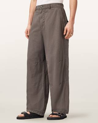 AllSaints Echo Linen Blend Barrel Leg Pants