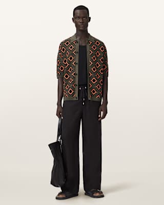 AllSaints Morena Short Sleeve Collared Cardigan