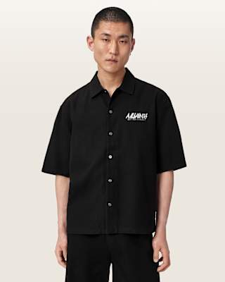 AllSaints Synth Short Sleeve Oversized Shirt