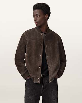 AllSaints Stafford Leather Bomber Jacket