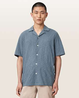 AllSaints Robson Short Sleeve Ramskull Shirt