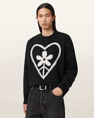 AllSaints Finden Oversized Jacquard Sweater