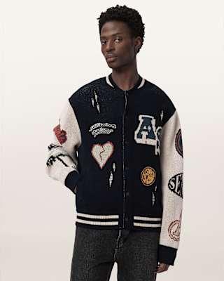 AllSaints Chase Jacquard Knit Cardigan
