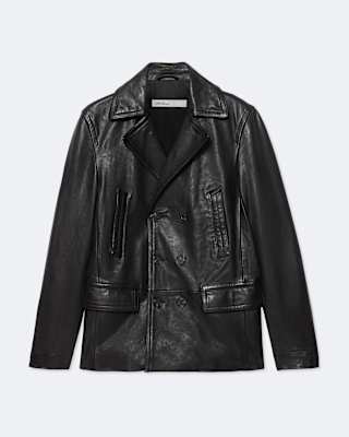 AllSaints Tilson Leather Peacoat