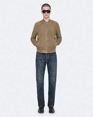 AllSaints Morten Relaxed Fit Suede Bomber Jacket