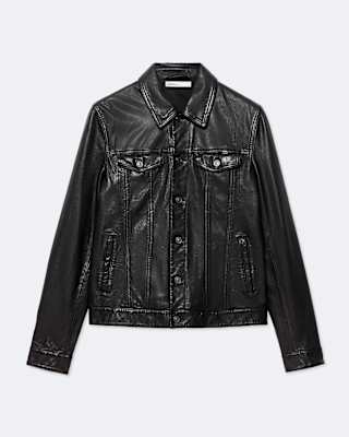 AllSaints Chaiyo Leather Trucker Jacket