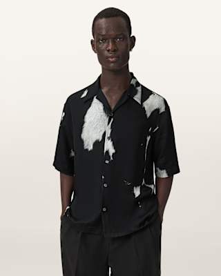 AllSaints Templar Oversized Short Sleeve Printed Shirt