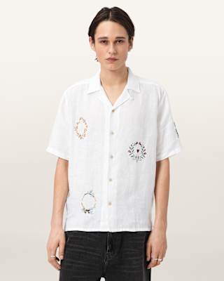 AllSaints Deck Linen Short Sleeve Shirt