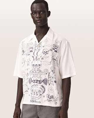 AllSaints Ignis Oversized Short Sleeve Printed Shirt