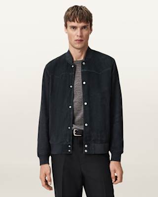 AllSaints Stafford Suede Bomber Jacket