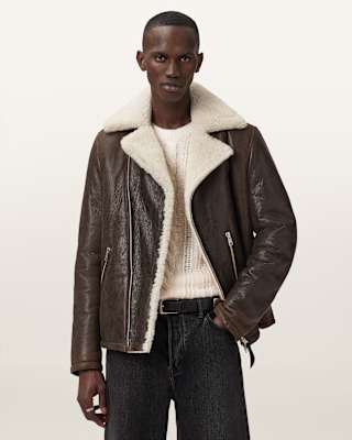 AllSaints Xylon Shearling Biker Jacket