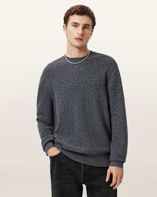 AllSaints Aspen Crew Neck Waffle Sweater