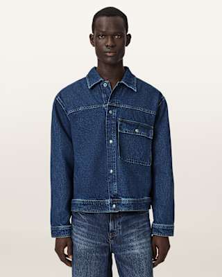 AllSaints Cast Long Sleeve Boxy Denim Jacket