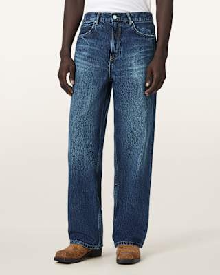 AllSaints Lenny Loose Fit Wide Leg Denim Jeans