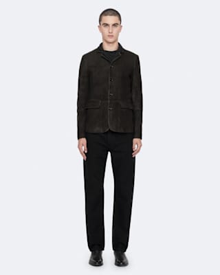 AllSaints Survey Double Layered Waxed Suede Blazer