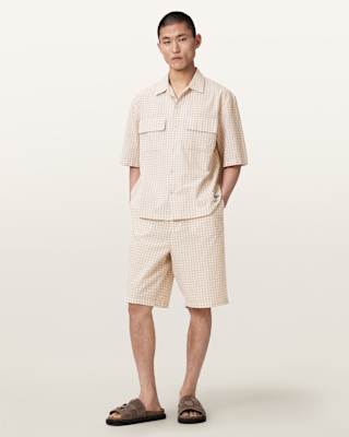 AllSaints Rockland Relaxed Fit Check Shorts