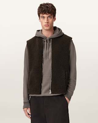 AllSaints Otis Sherpa Boxy Vest
