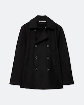 AllSaints Lagan Double-Breasted Wool Peacoat