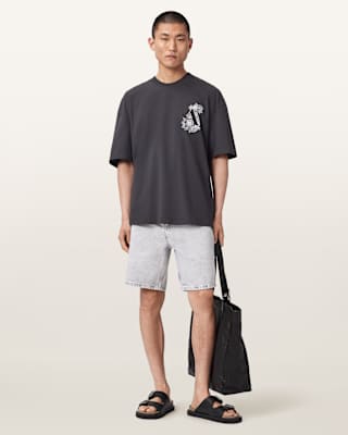 AllSaints Lenny Loose Fit Denim Shorts
